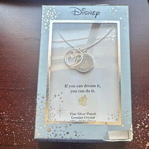 Disney Silver Necklace with Crystal Mickey Pendant